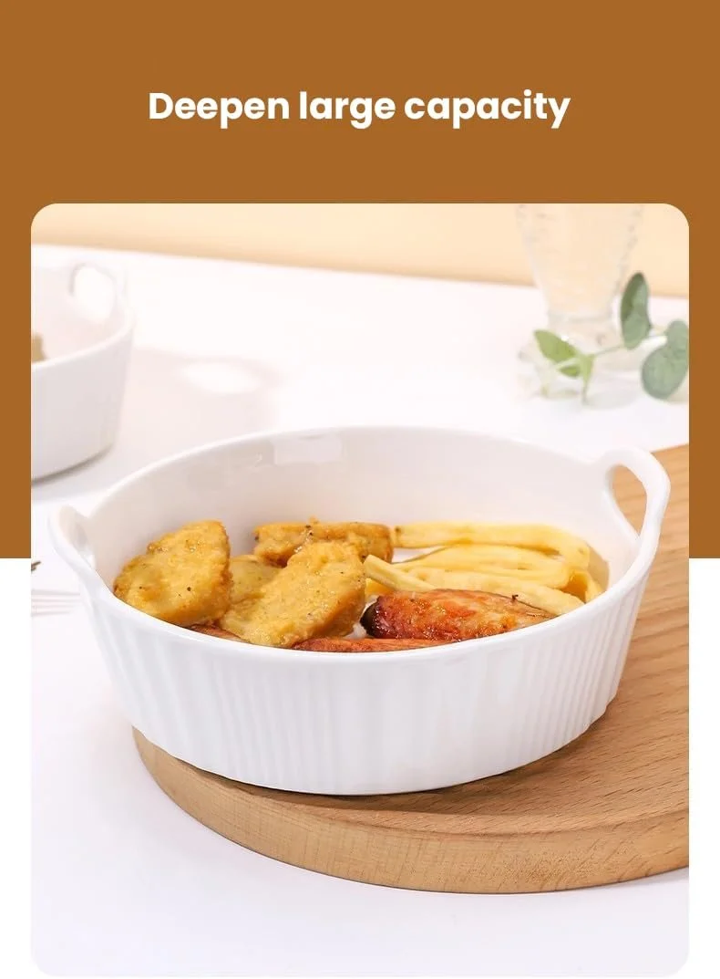 Форма для запекания Kbotiques Круглая Керамическая 600 мл Белая, фото №4 Форма для запекания Kbotiques Круглая Керамическая 600 мл Белая, фото №4