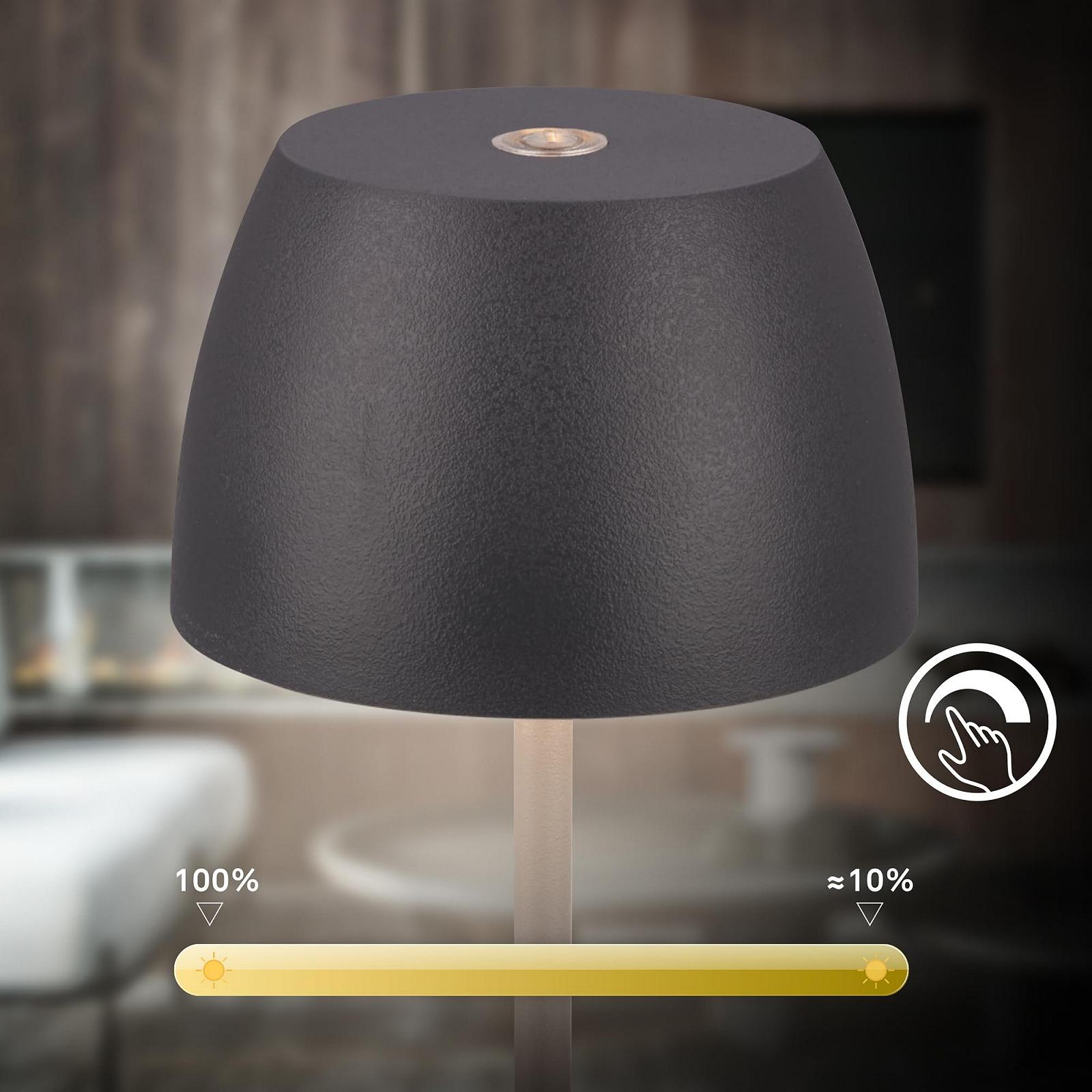 Мини-светодиодная настольная лампа BRILONER беспроводная IP44 плавно диммируемая 8 x 20,5 см антрацит, фото №6