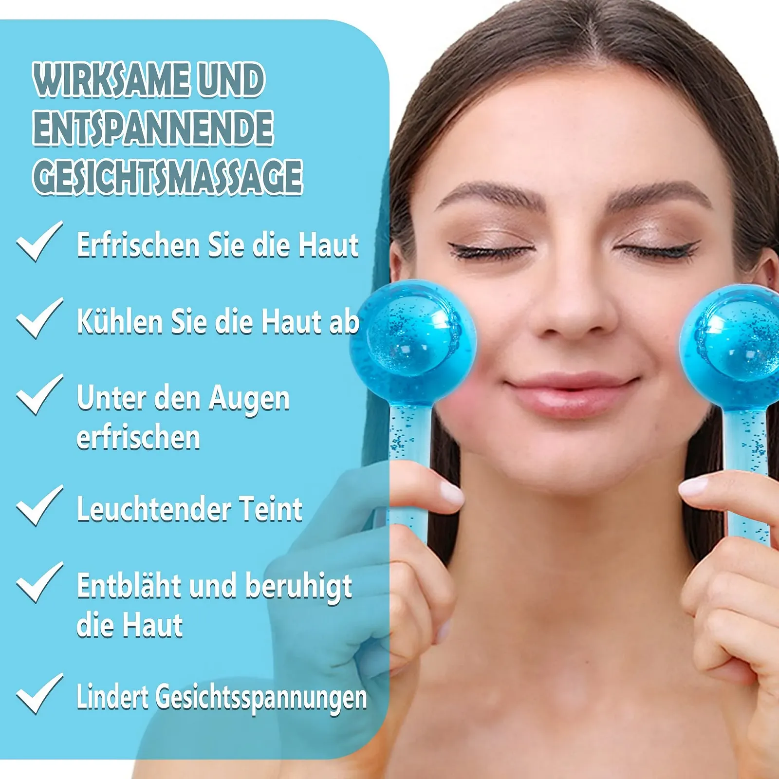 Кулі Крижані для Обличчя, 2 шт, Блакитні, фото №3