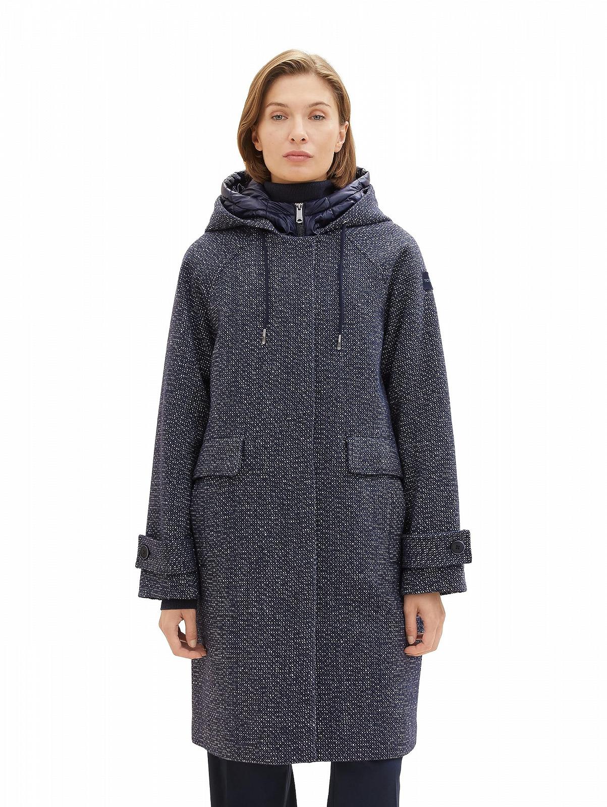 Пальто TOM TAILOR з стьобаною вставкою та капюшоном, фото №1