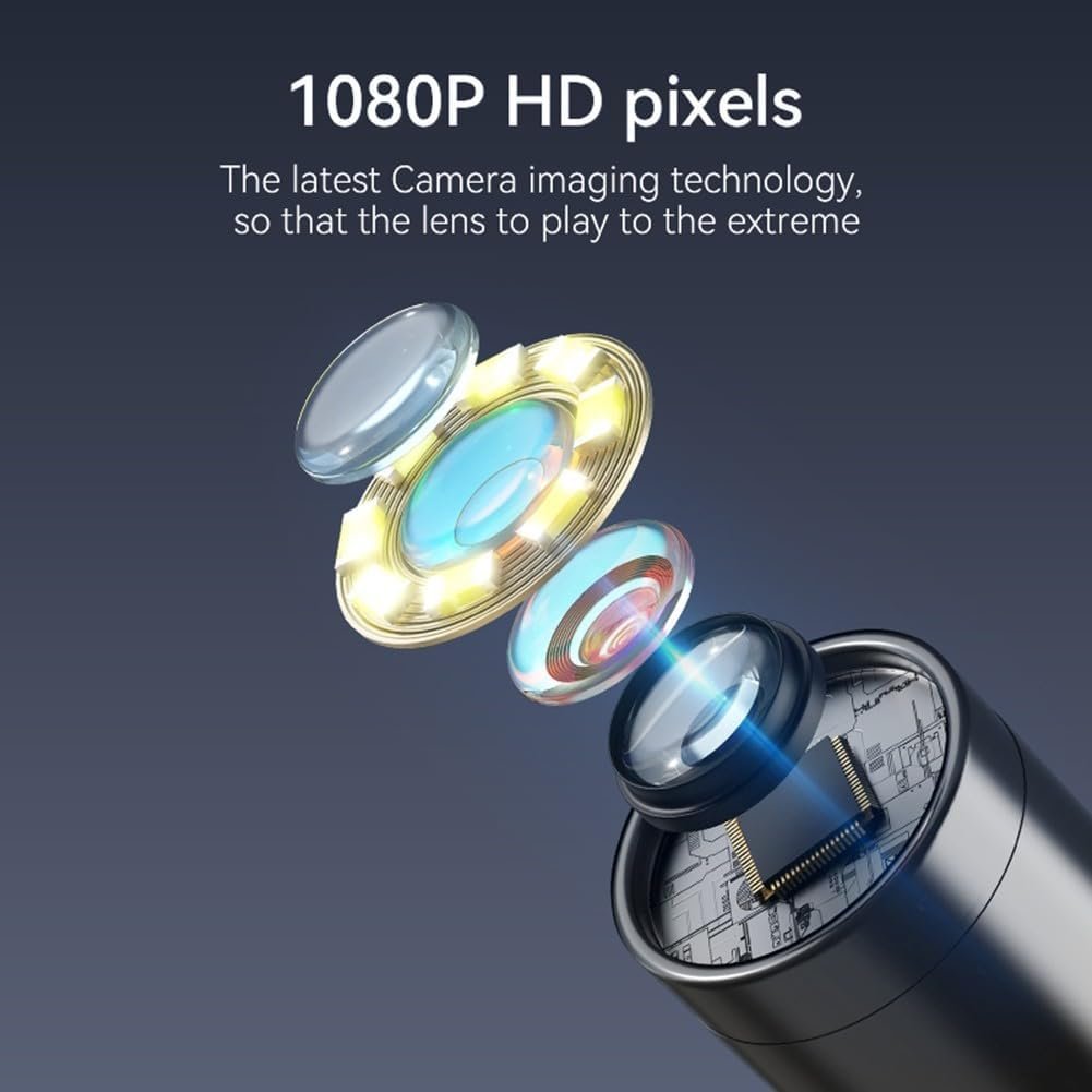 Эндоскоп Oniissy 4.3" HD 1080P Одинарный Двойной Объектив IP67, Камера для канализации со светодиодной водонепроницаемой змеиной камерой с двойным объективом для осмотра автомобильных двигателей (Двойная головка - 1 м), фото №2