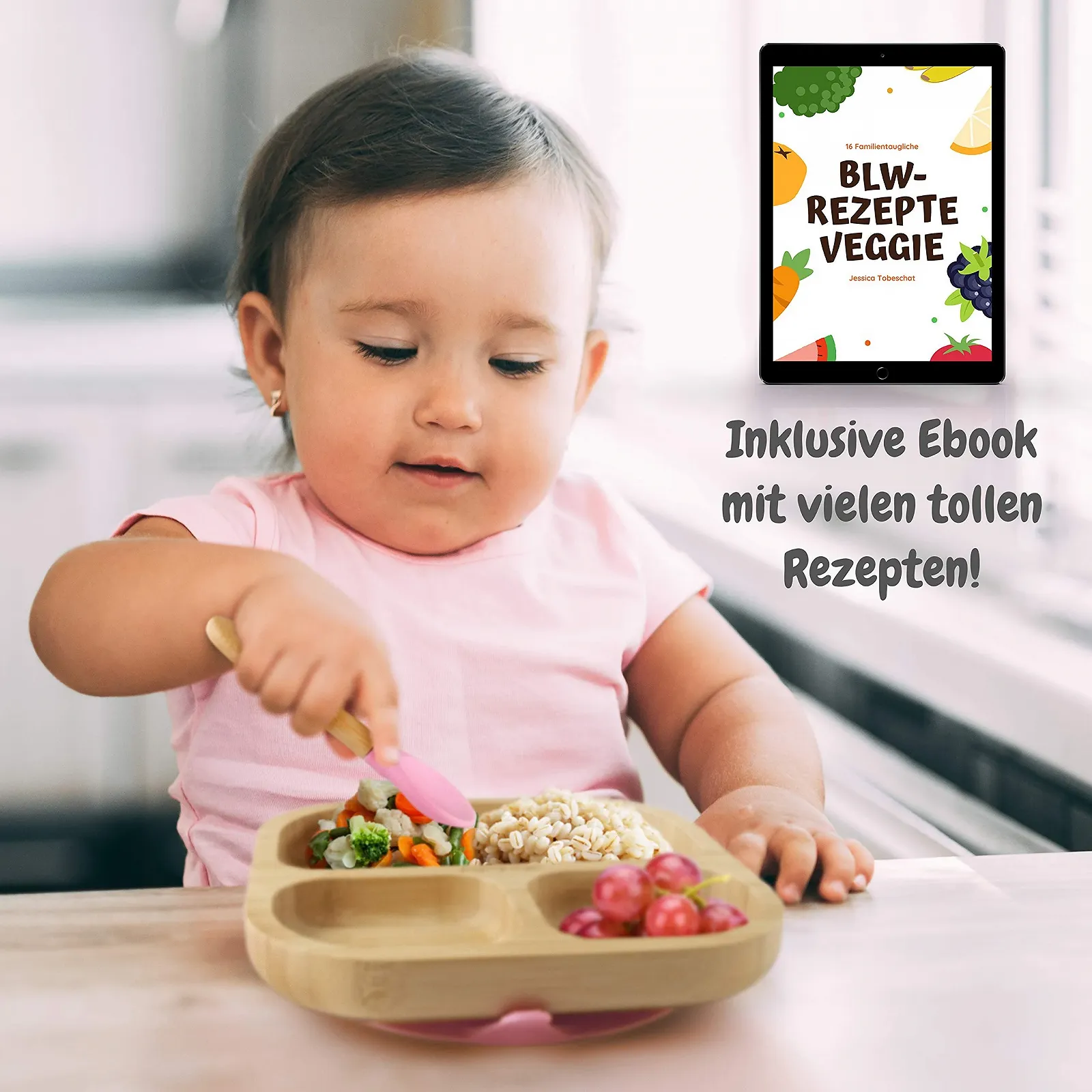 Бамбуковий набір дитячого посуду з екологічного бамбука з гнучкою ложкою, фото №7