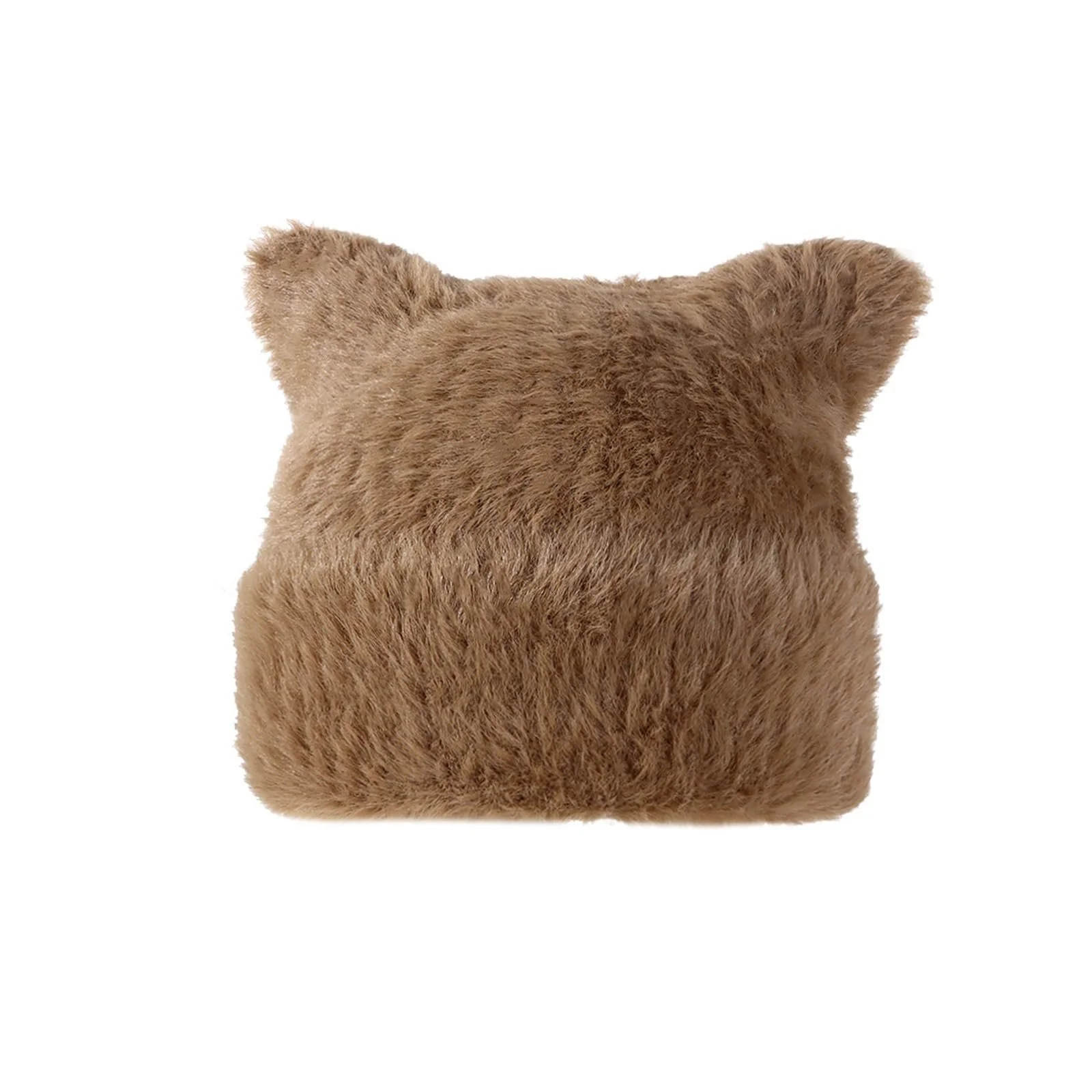 Котячий капелюх з вухами, однотонний капелюх, фото №4