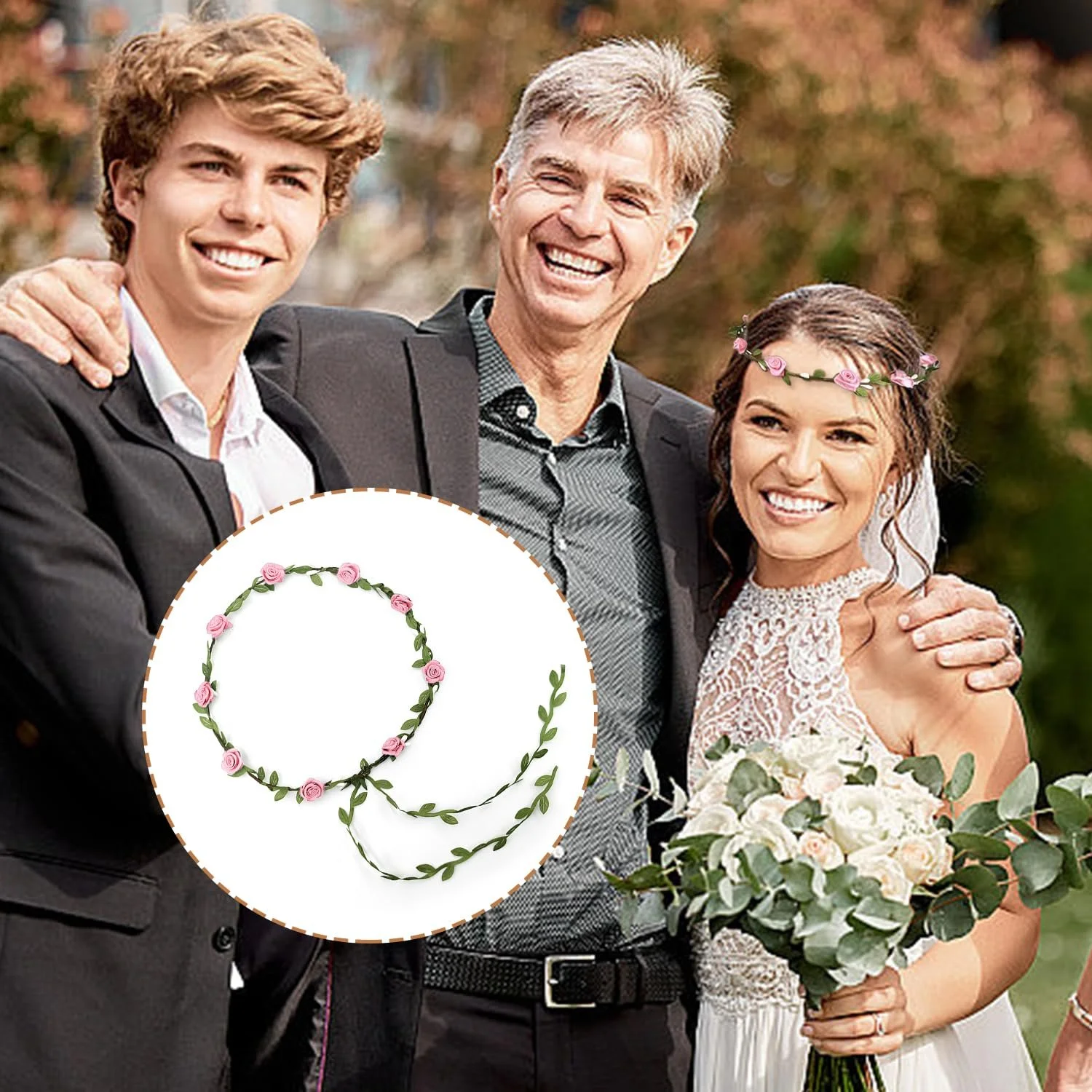 Вінок для волосся з квітами, фото №4