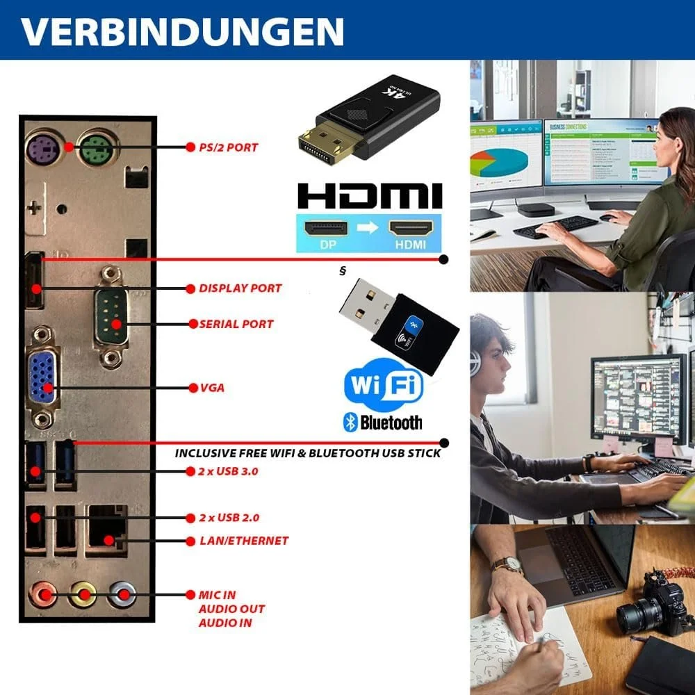 Компьютер GMR NN-72302 / Intel Core i7-6700 / RAM 32GB / SSD 1TB / LAN / Wi-Fi 5 / Windows 11 Pro / Черный, фото №4