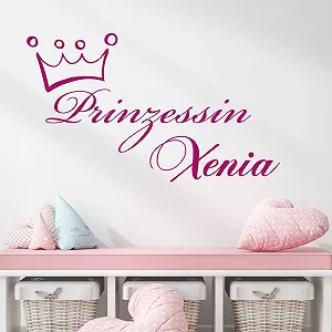 Наклейка на стіну GRAZDesign Princess Butterflies Іменна для дитячої кімнати 81 x 50 см 045 Світло-рожевий - Фото 1