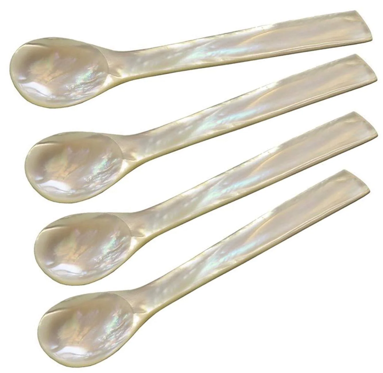 Ложка EDZARD з перламутру Pinctada Maxima, 11 см, набір 4 шт, білий, фото №1