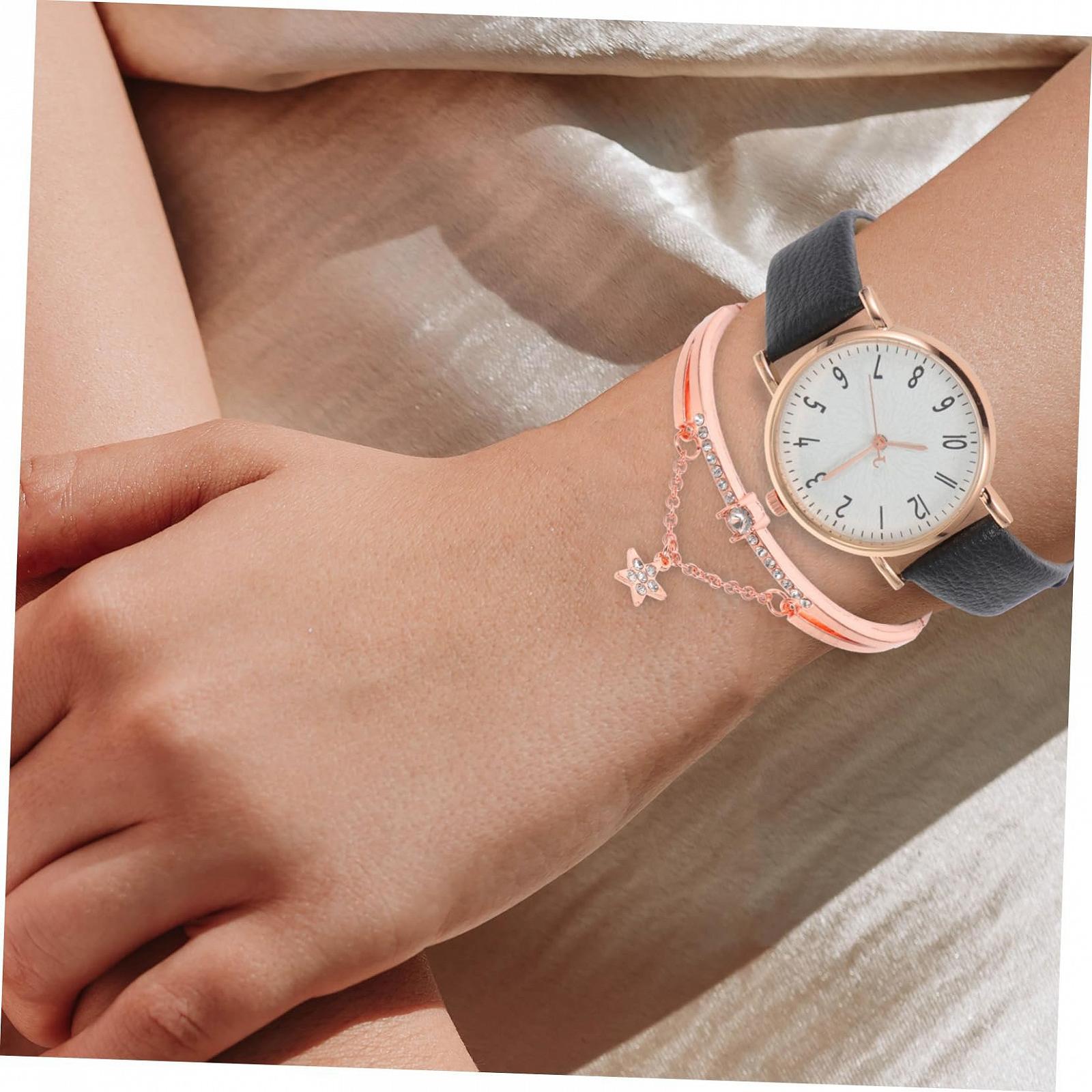 Набор: Женские часы PartyKindom с браслетом PU регулируемый для особых случаев подарок для отдыха, фото №6