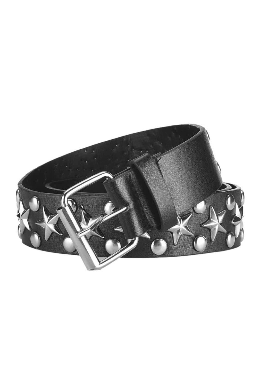 Ремень Ro Rox Acrux Пятиконечная Звезда Заклепки Wild Pin Пряжка Punk, черный, фото №5