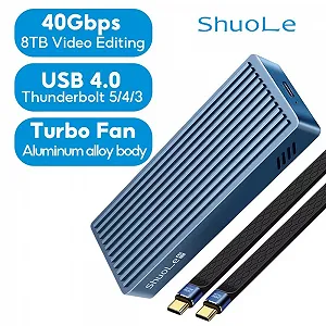 Зовнішня кишеня ShuoLe 40Gbps M.2 NVMe SSD to USB4, Thunderbolt 4 Grey - Фото 1