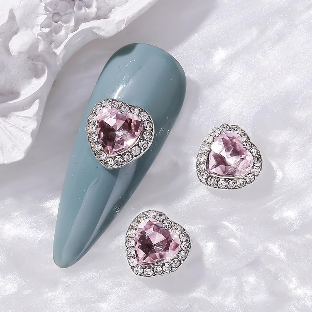 Стразы для ногтей Сердце 3D 0,9 см (30 шт, случайный выбор цветов), фото №5