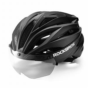 Шолом велосипедний ROCKBROS для дорослих з візором, магнітний, знімний, MTB, дихаючий, регульований для чоловіків та жінок, 58-62 см - Фото 1