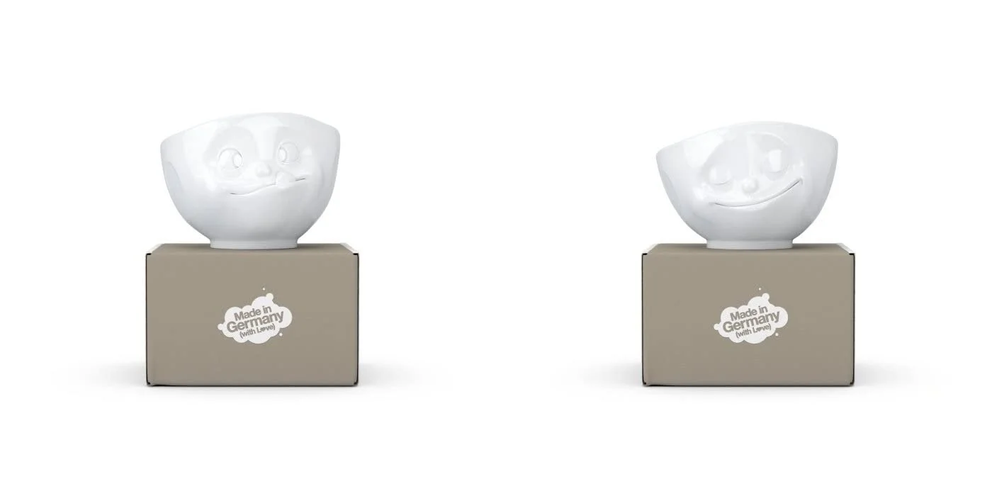 Набор мисок XL FIFTYEIGHT 2 шт. Delicious + Happy Белый 1000 мл Миска для хлопьев Суповая миска Салатница, фото №1