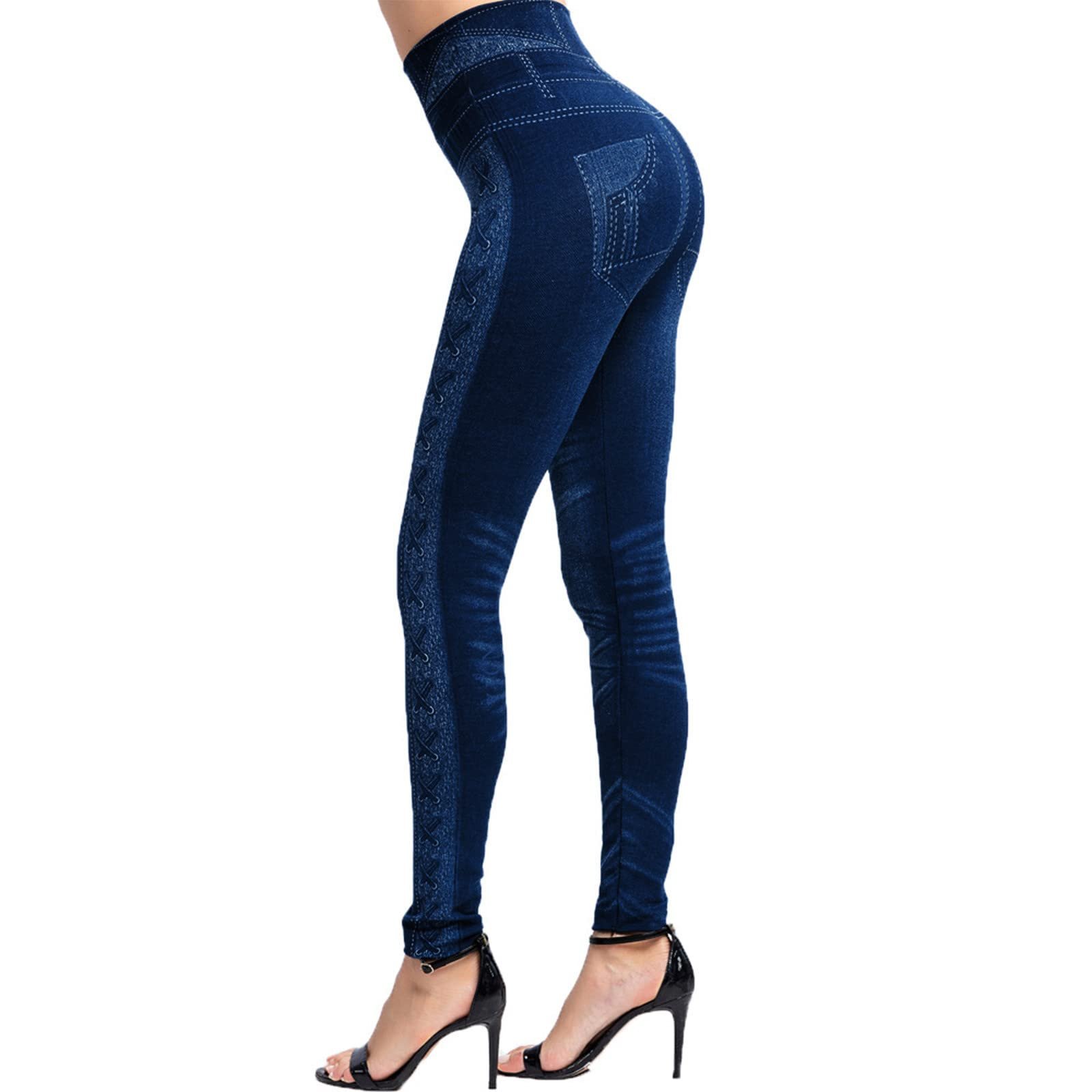 Джинсовые Леггинсы Jeanshosen Женские - Джинсовые Леггинсы Женские| Стрейчевые Джинсовые ЛеггинсыДля Йоги с Высокой Талией, Леггинсы с Высокой Талией, Джеггинсы с Джинсовым Видом, Печатные Модные ЛеггинсыДля Формирования, Треггинсы,, фото №5
