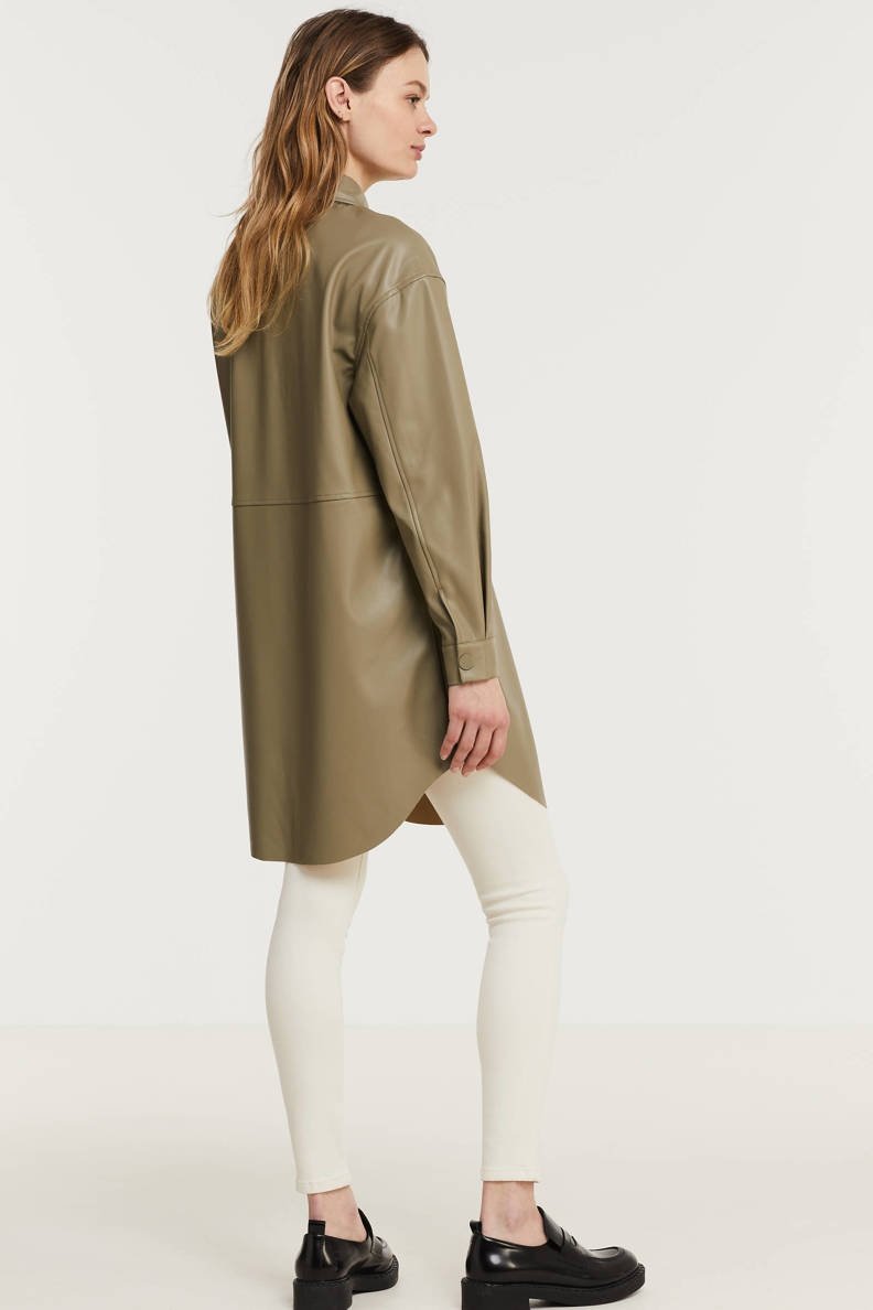 Куртка ONLY ONLSIA FAUX LEATHER SHACKET CC OTW 15242272 Хаки XS, фото №2