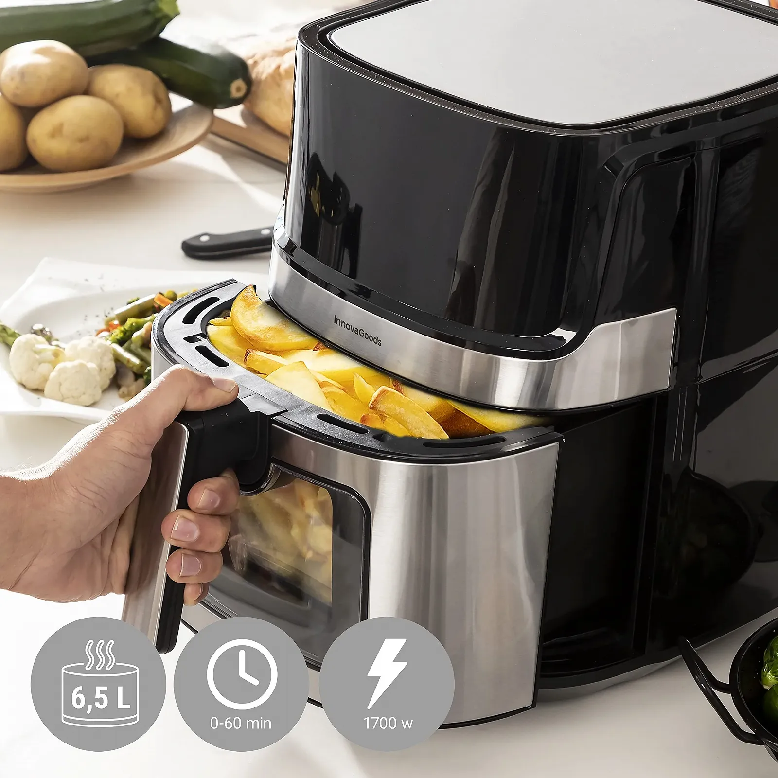 Мультипіч InnovaGoods 1700 W 6.5 L 8 Programmes Black Plastic Aluminium, фото №6 Мультипіч InnovaGoods 1700 W 6.5 L 8 Programmes Black Plastic Aluminium, фото №6