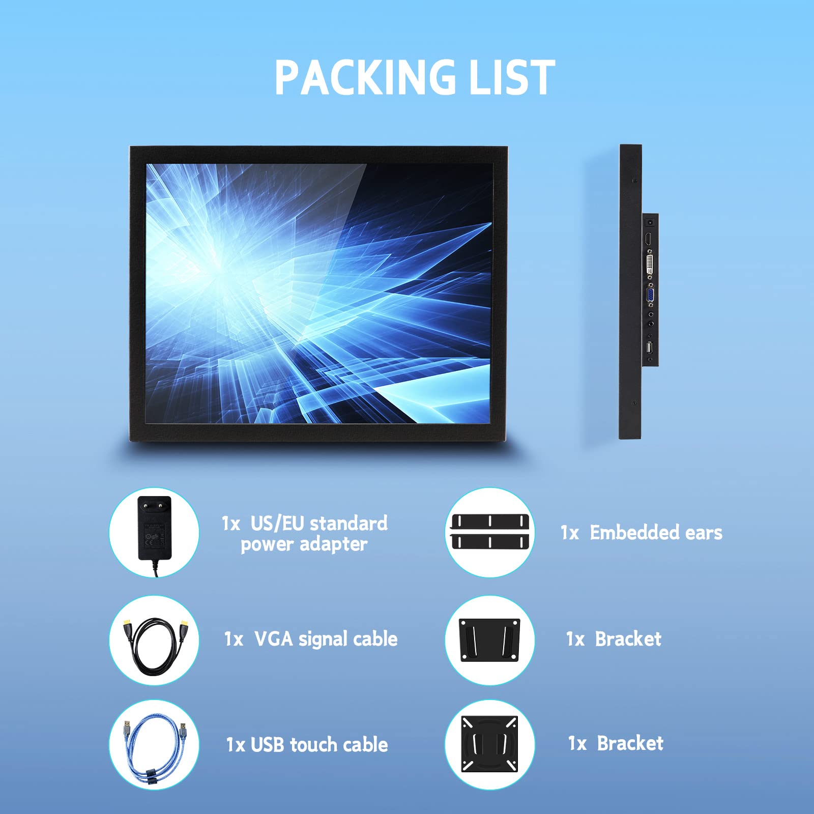 Монитор VSDISPLAY Промышленный Сенсорный 15 дюймов Dual Speakers 38.1 см 1024 x 768 HD 400 nit IPS, фото №6