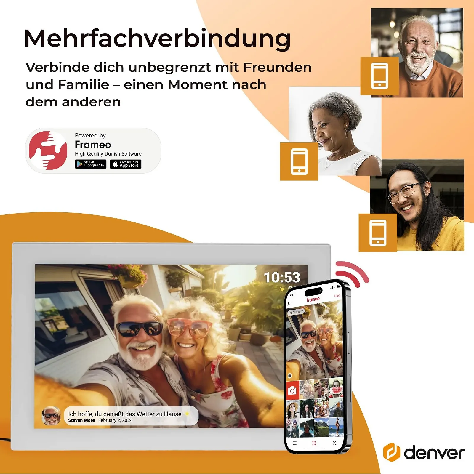 Цифровая фоторамка Denver 10.1 Inch 16 GB WiFi Frameo White, фото №5