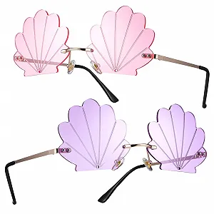 Солнцезащитные очки CATIEBYE, 2 шт., без оправы, раковины, разные цвета - Фото 1