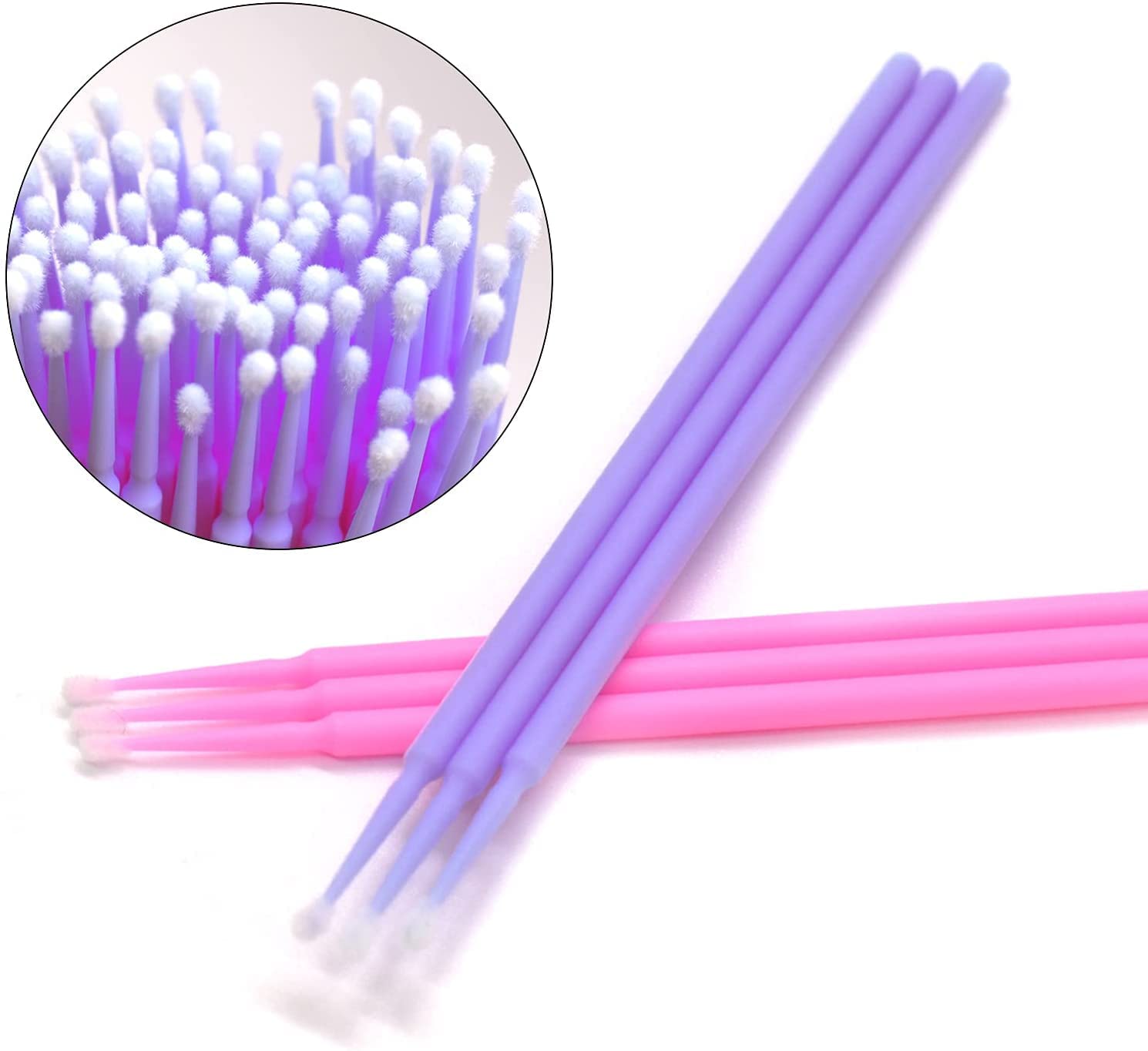 Щіточки Chargenyang Disposable Micro Applicator Bendable Mascara Brushes Два кольори Діаметр головки: 2.0/1.5 мм 400 шт., фото №4