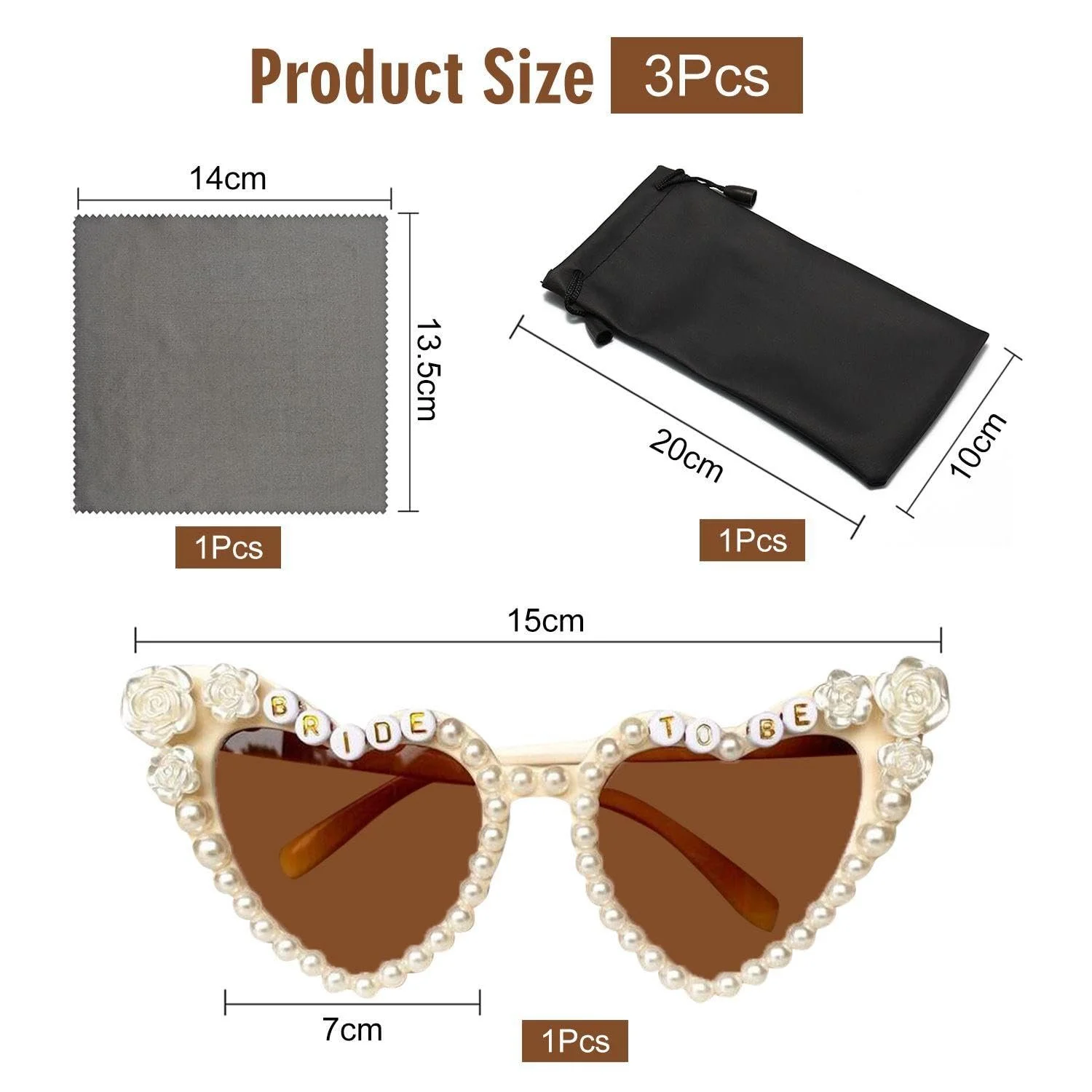 Солнцезащитные очки Перламутровые Коричневые, фото №2