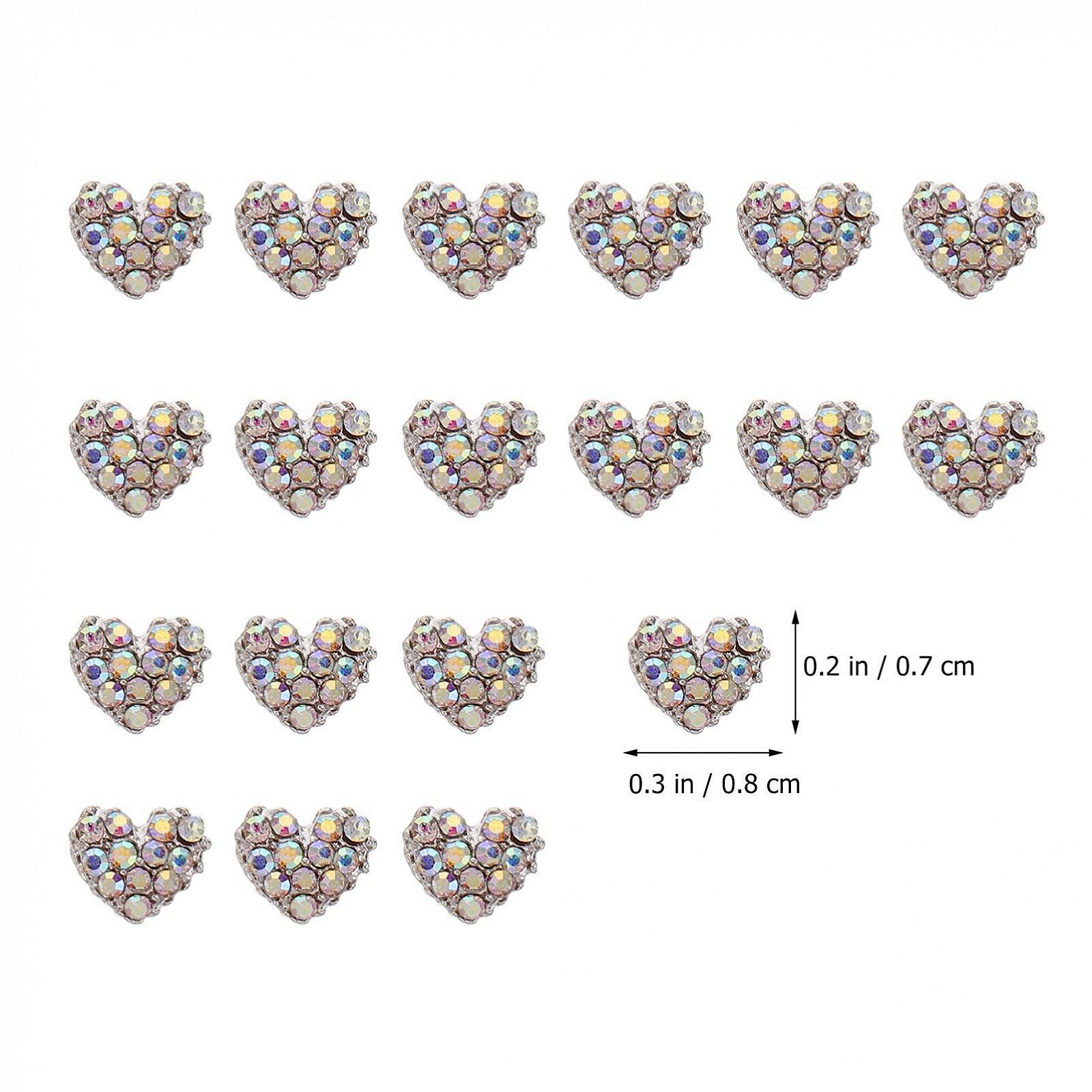 Стрази для нігтів Прикраса Серце 3D Кристал Блискучі, фото №6