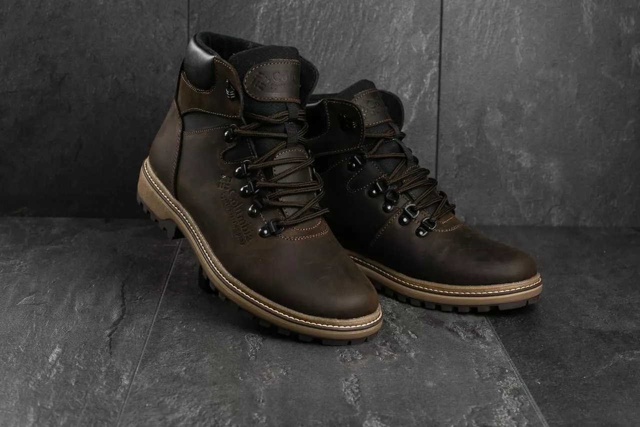 Ботинки Yuves мужские кожаные зимние коричневые-матовые 700 700W-M1-кор-мат, фото №1