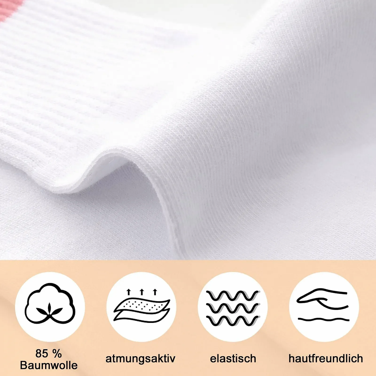 Теннисные носки 6 пар Спортивные носки Женские носки для бега Теннисные спортивные носки в полоску Хлопковые носки Носки до середины икры Рабочие носки Черный, Белый, Серый, фото №2