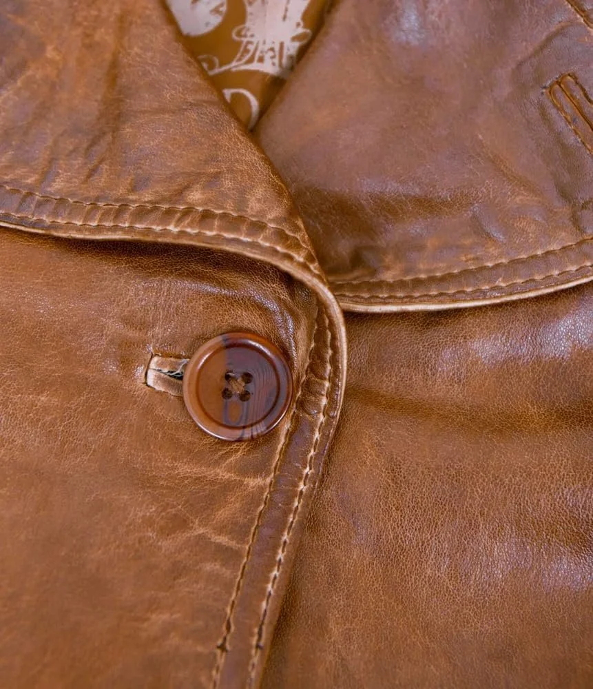 Шкіряне пальто MADDOX Lamb Nappa Cередній коричневий античний, фото №7 Шкіряне пальто MADDOX Lamb Nappa Cередній коричневий античний, фото №7