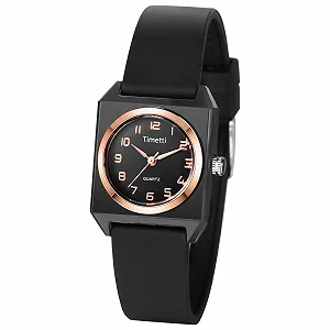 Квадратний аналоговий годинник OIDEA, кварцовий, з арабськими цифрами, регульований силіконовий ремінець - Фото 1