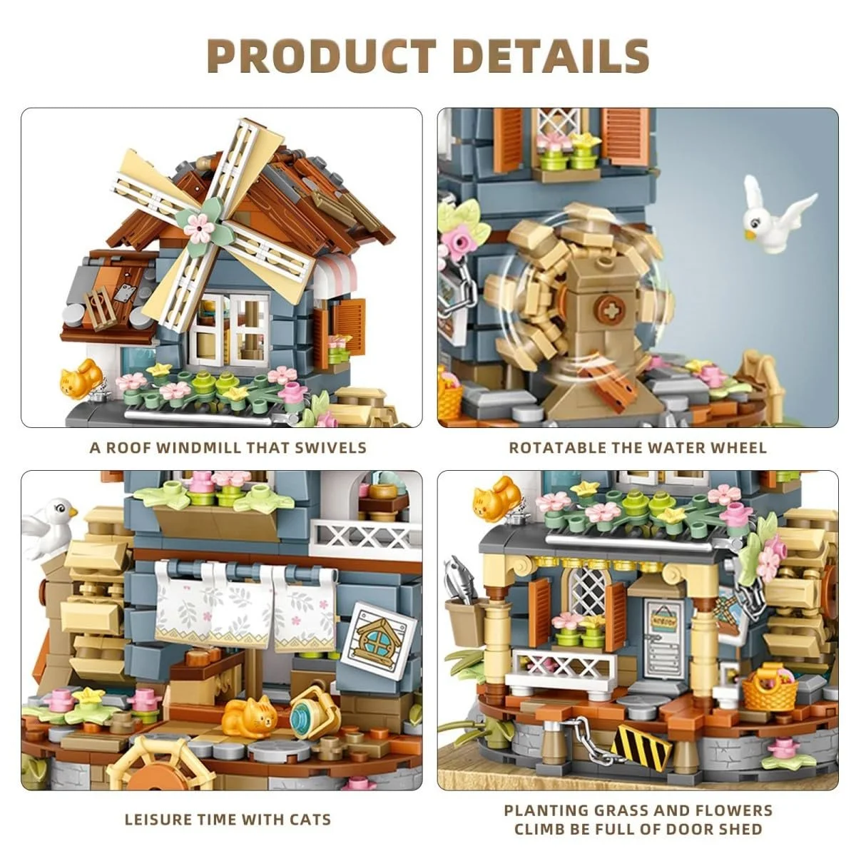 Конструктор Ветряная Мельница Музыкальная Шкатулка 799 деталей, фото №3