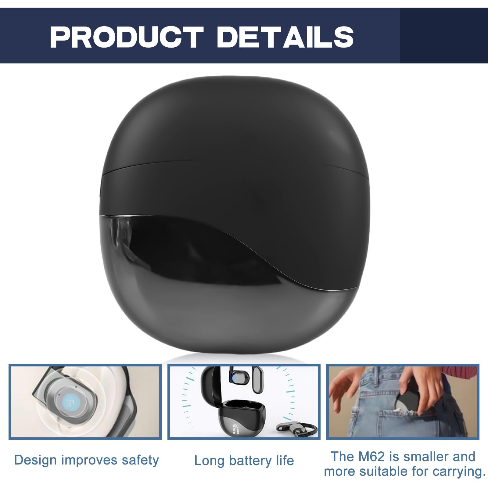 Наушники-переводчики беспроводные Black, фото №6