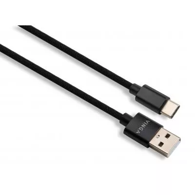 Дата кабель USB 2.0 AM to Type-C 1m nylon black Vinga VCPDCTCNB1BK, фото №1 Дата кабель USB 2.0 AM to Type-C 1m nylon black Vinga VCPDCTCNB1BK, фото №1