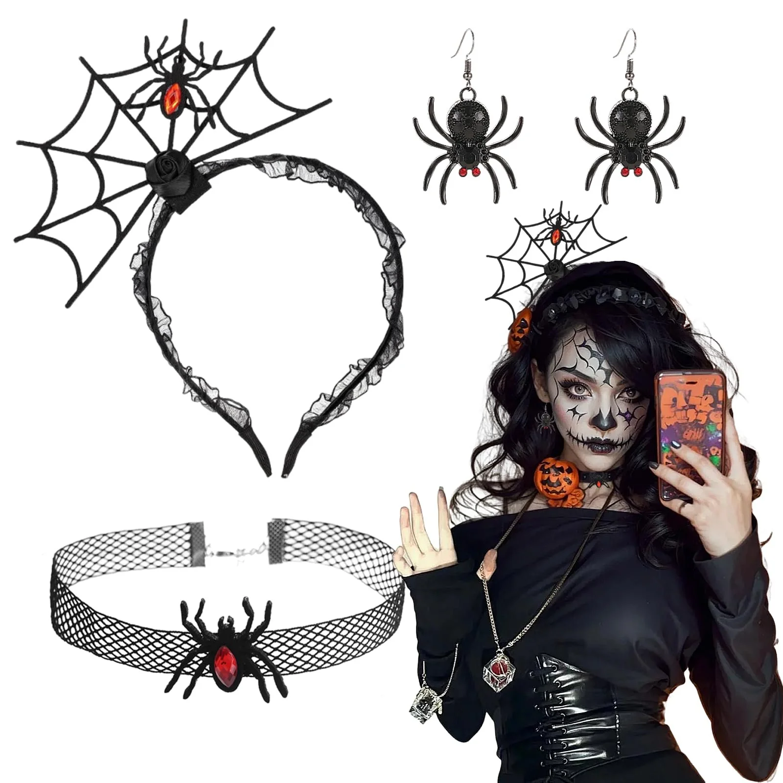 Обруч для волосся WhaleO Хелловін Павук, фото №1