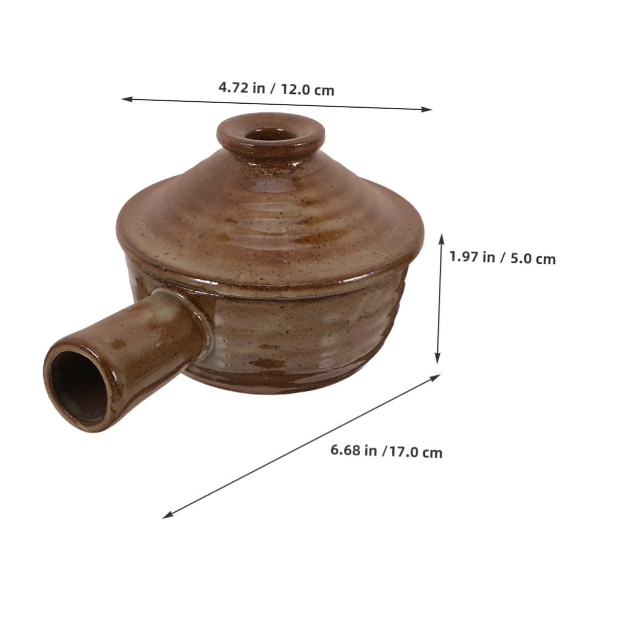 Набір із 2 горщиків Ciieeo японський стиль груба кераміка з кришкою та ручкою для мікрохвильової печі, фото №2