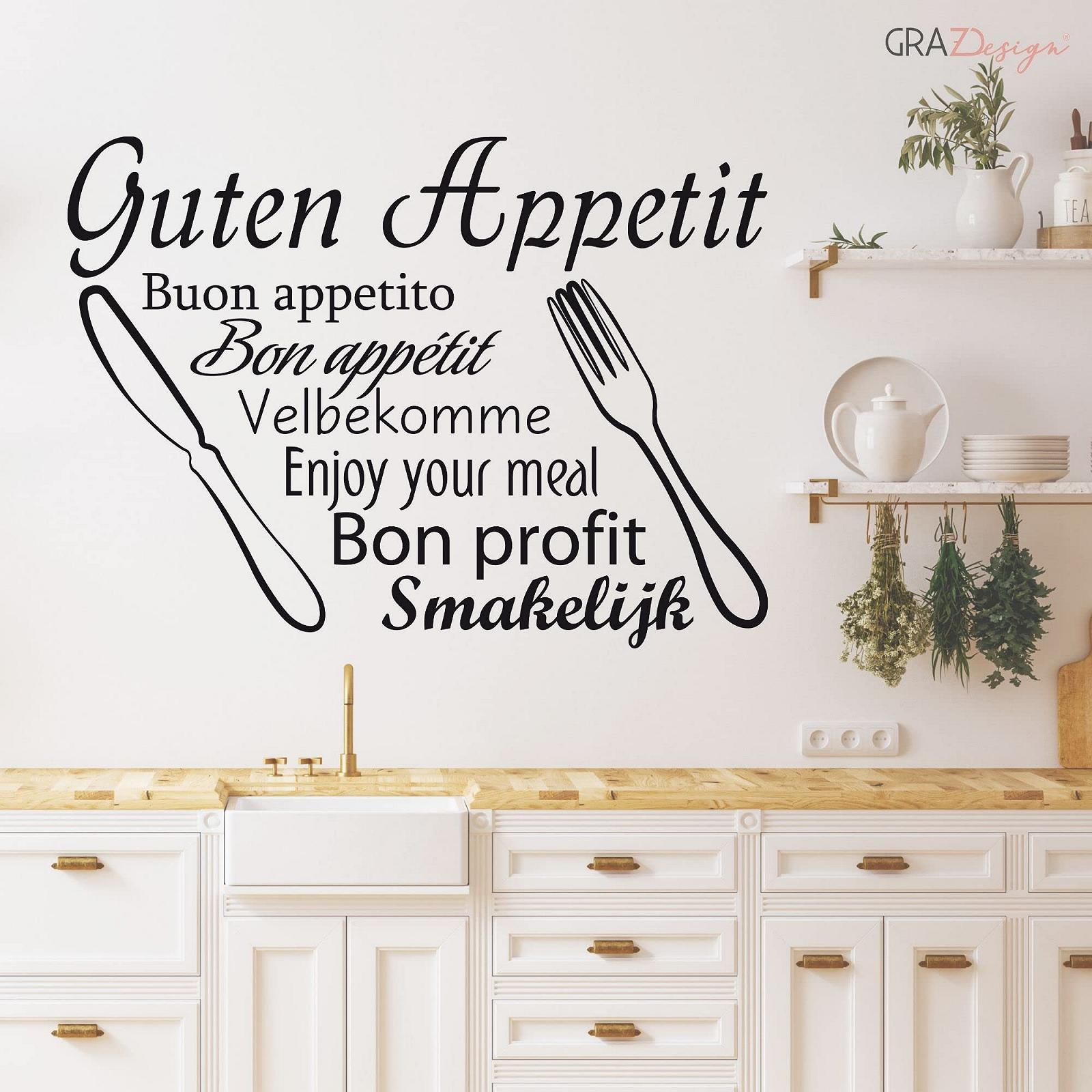 Наклейка на стіну GRAZDesign Kitchen Sayings Guten Appetit 41 x 30 см 070 Чорний, фото №3