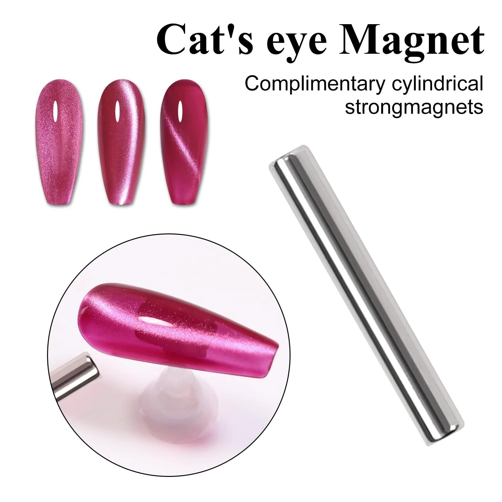 Гель-лак Imtiti Кошачий глаз 15 мл Красный Розовый Голографический Блестки, фото №4