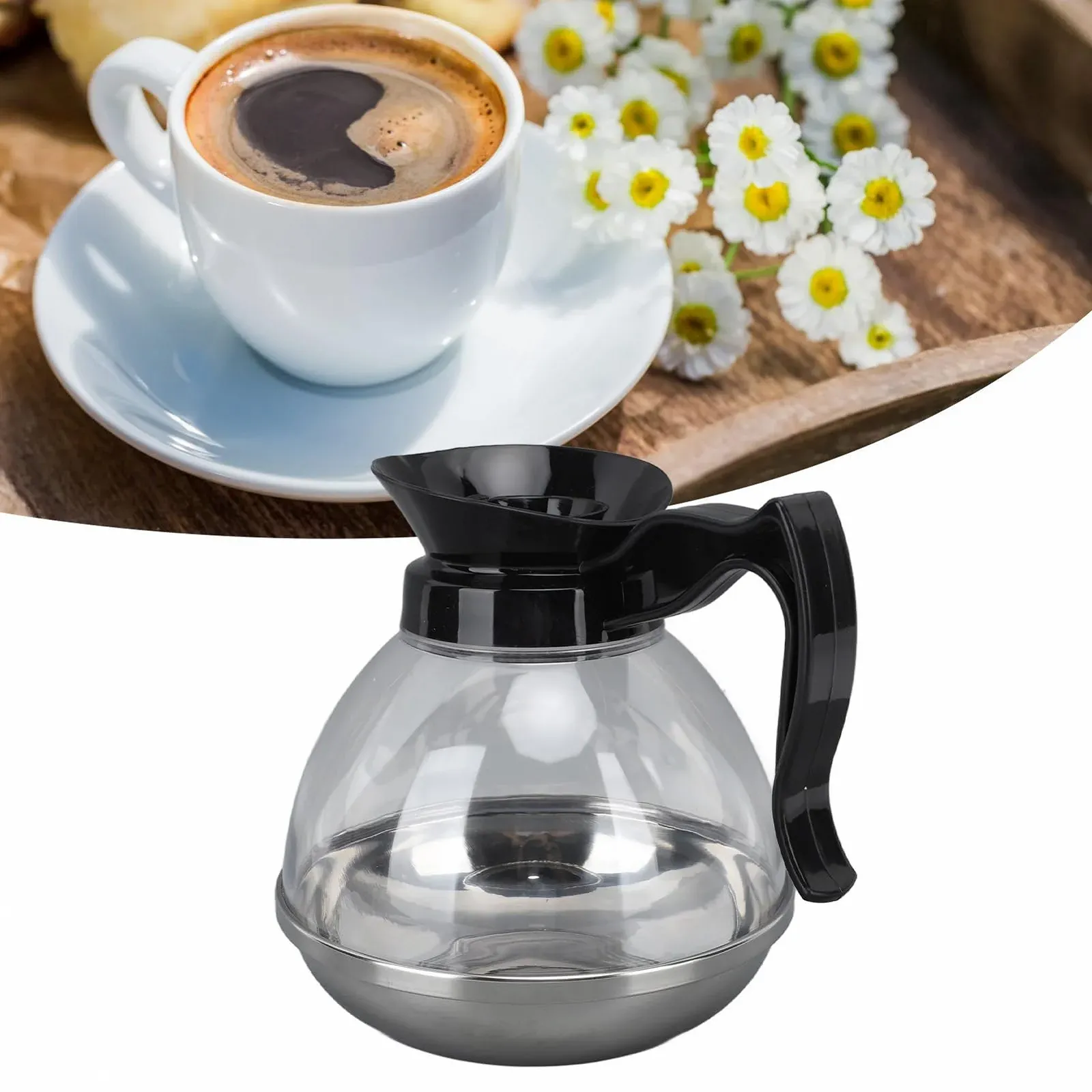 Глечик для кави Універсальний Замінний глечик зі зручною ручкою та щільним носиком для кавоварки плити 1.2QT ABS, фото №2