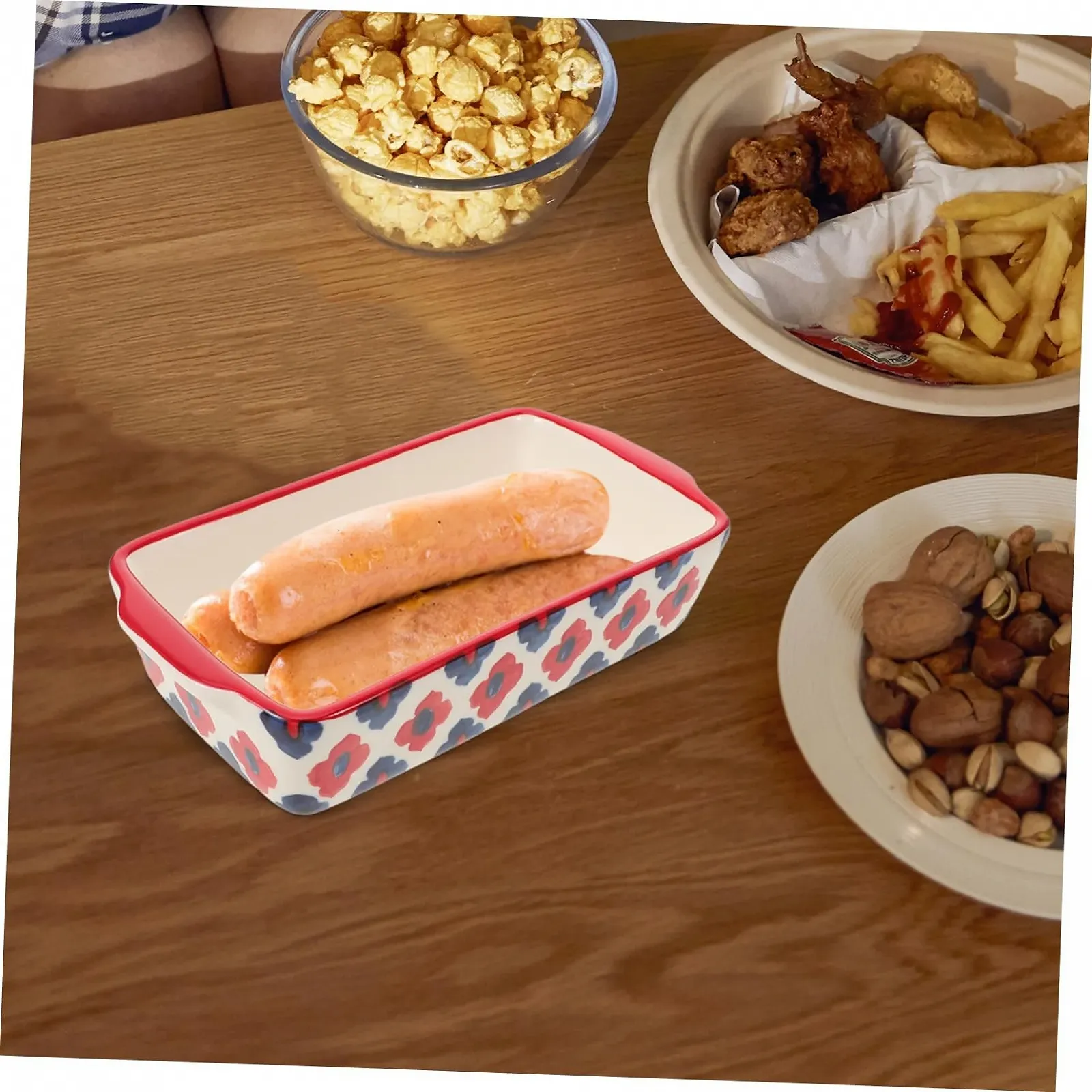 Форма для запікання LIFKOME керамічна з подвійними ручками прямокутна для лазаньї та овочів, фото №9