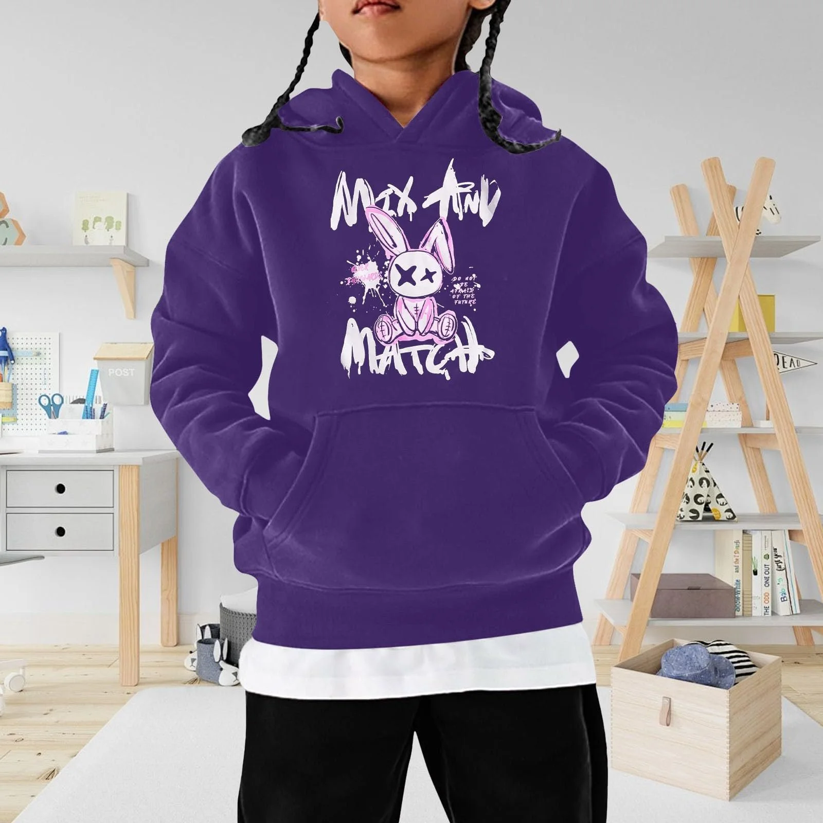 Худи Детский Подростковый Осенний Худи на молнии Повседневный Пуловер Теплый Свитшот с капюшоном Свободный Теплый Худи Карманы Мешковатые Спортивные худи, фото №3