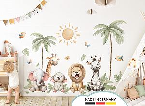 Наклейка на стену Little Deco DL5064 Safari Animals Лев Слон synthetic.ua - Фото 1