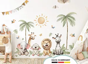Настінна наклейка Little Deco DL5064 Safari Animals Лев Слон synthetic.ua - Фото 1