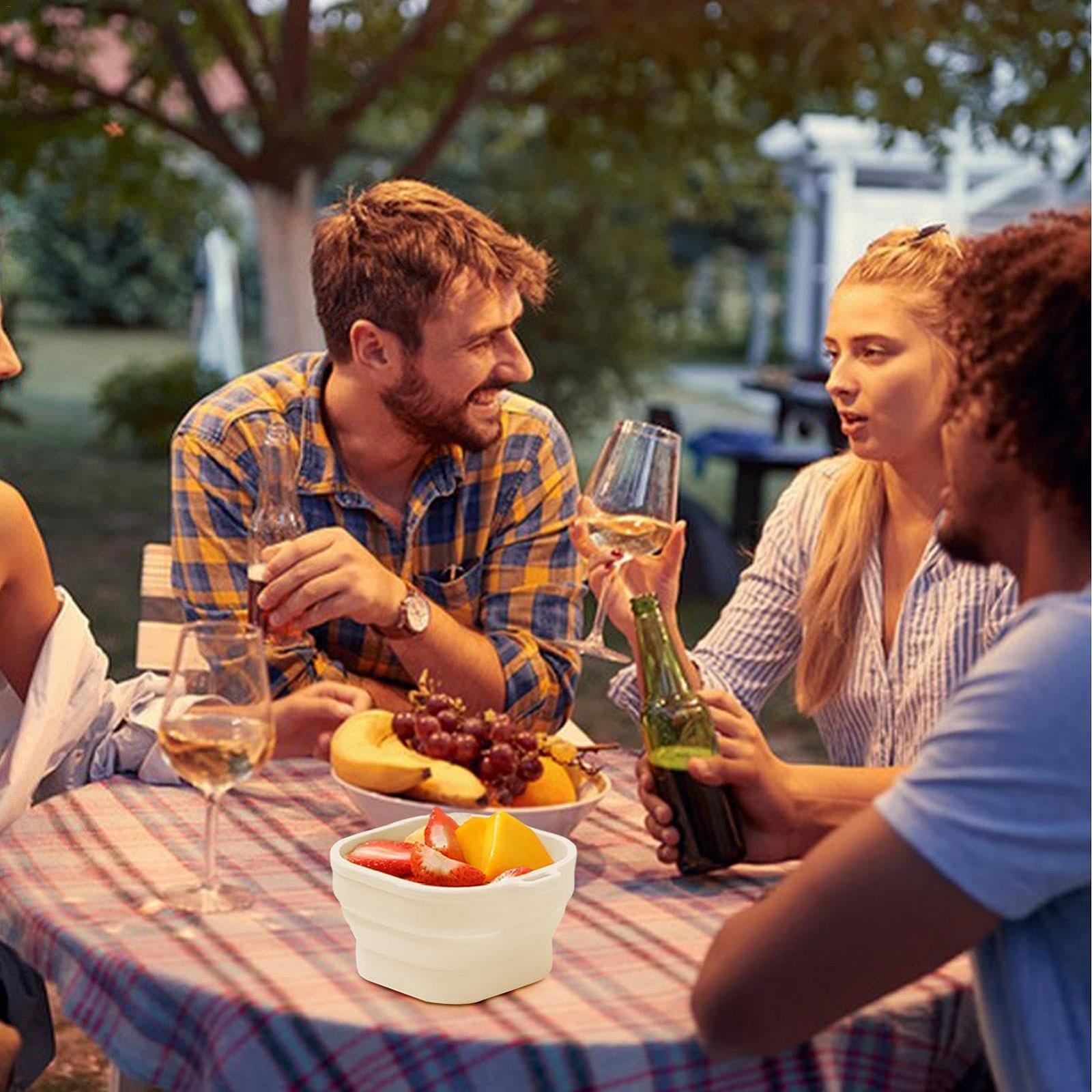 Миска Generisch Camping, силіконова, складана, квадратна, переносна з гачком для подорожей, кухні, фото №4