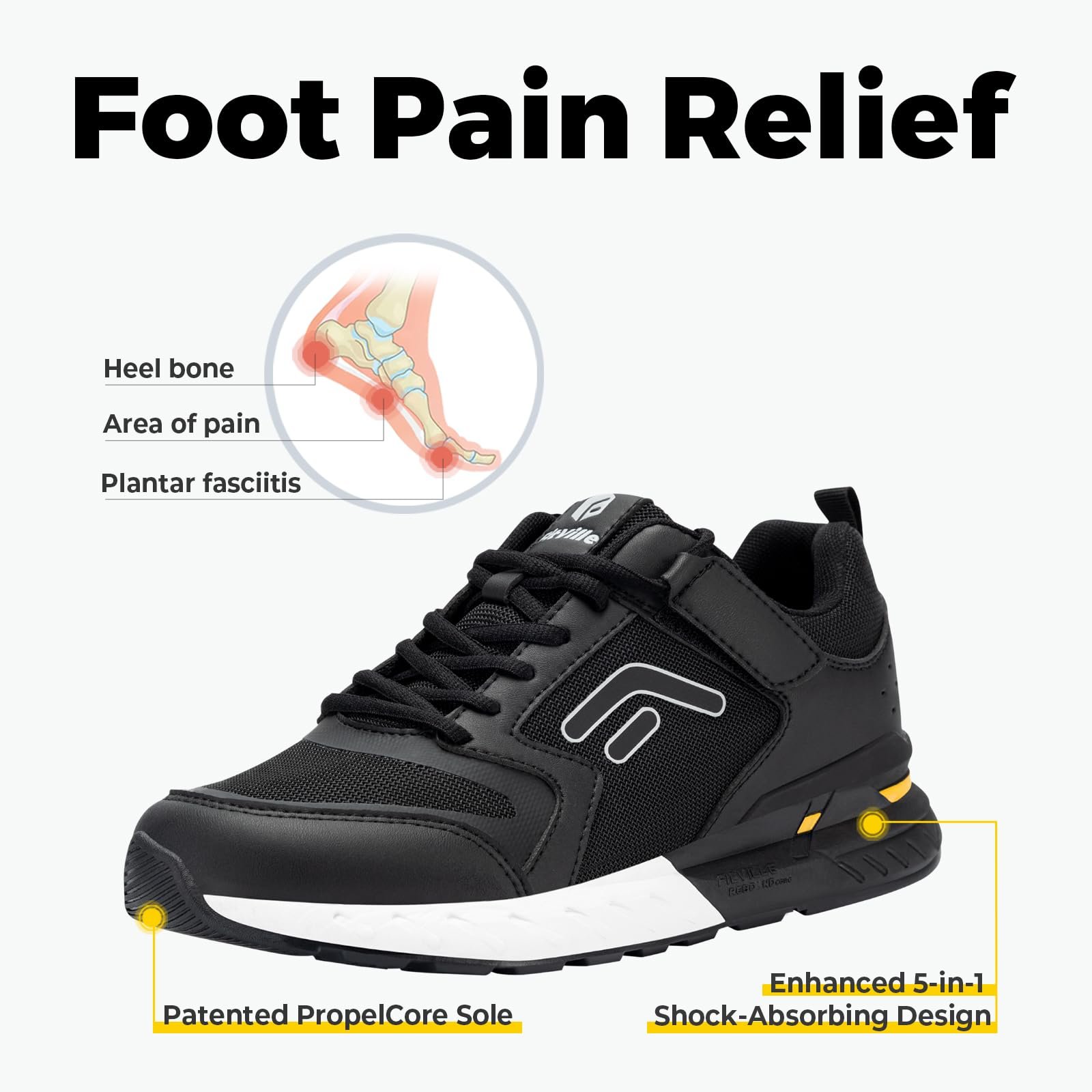 Кросівки FitVille Чоловічі для бігу, дуже широкі, на липучках, дихаючі, фото №5