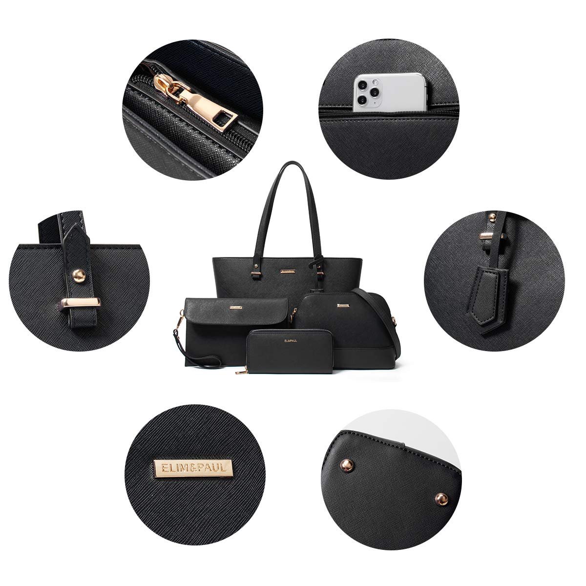 Женская модная сумка из искусственной кожи, набор из 4 предметов, фото №6