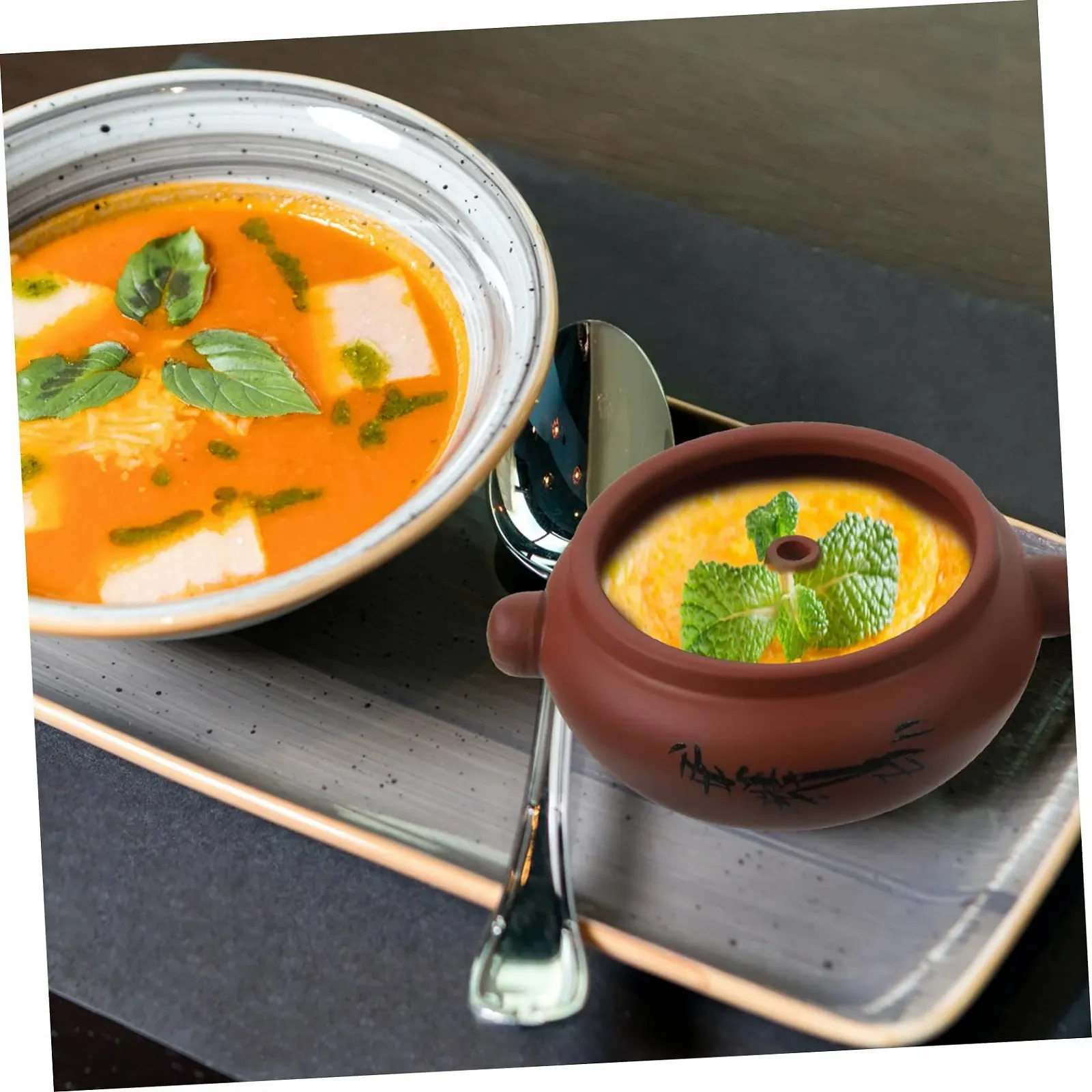 Кастрюля керамическая Gatuida для приготовления на пару универсальная для супов и десертов из высококачественной керамики, фото №5