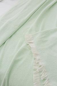 Покривало Todocama Багатоцільове смугасте бавовняне надм'яке для дивана ліжка synthetic.ua - Фото 1