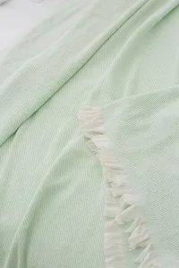 Покрывало Todocama Многоцелевое полосатое хлопковое сверхмягкое для дивана кровати Декоративное покрывало и фуляр 120 x 180 см Мятный synthetic.ua - Фото 1