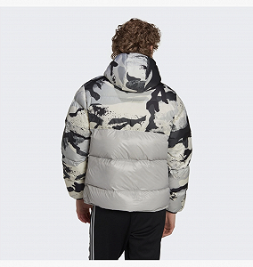 Пуховик Adidas Down Regen Camo Hooded Puffer Grey L synthetic.ua - Фото 1