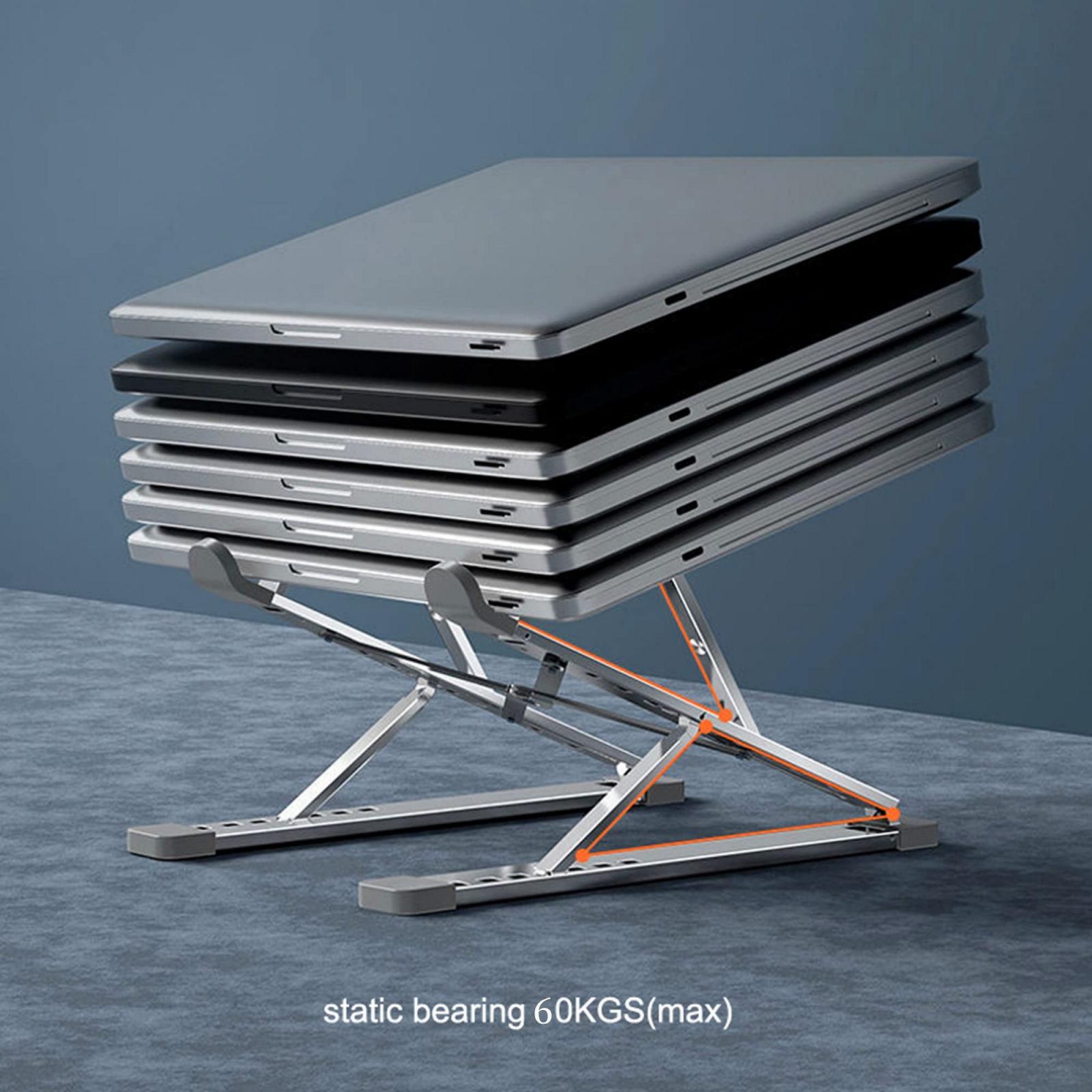 Подставка для ноутбука SHARKSPEED, 9+7 уровней, регулируемая по высоте, вентилируемая алюминиевая подставка, держатель для MacBook, Dell, Lenovo, 10-17.3 дюймовые ноутбуки, планшеты, нетбуки, фото №7